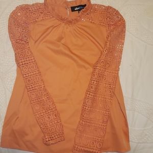 Apricot blouse with gorgeous sleeve detailing